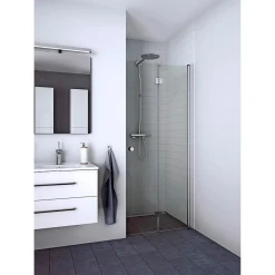 FLEXI MAT ALU PROFIL, 1 STK. FOLDEDØR KLAR GLAS 89 CM>Scanbad Discount