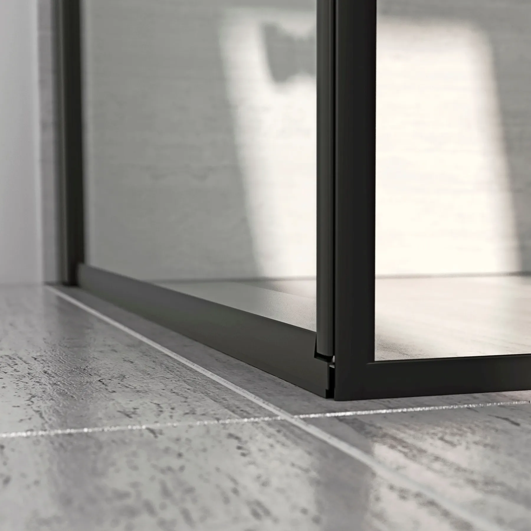 FLEXI SORT PROFIL, 1 STK. BRUSEDØR 74 CM KLART GLAS>Scanbad New