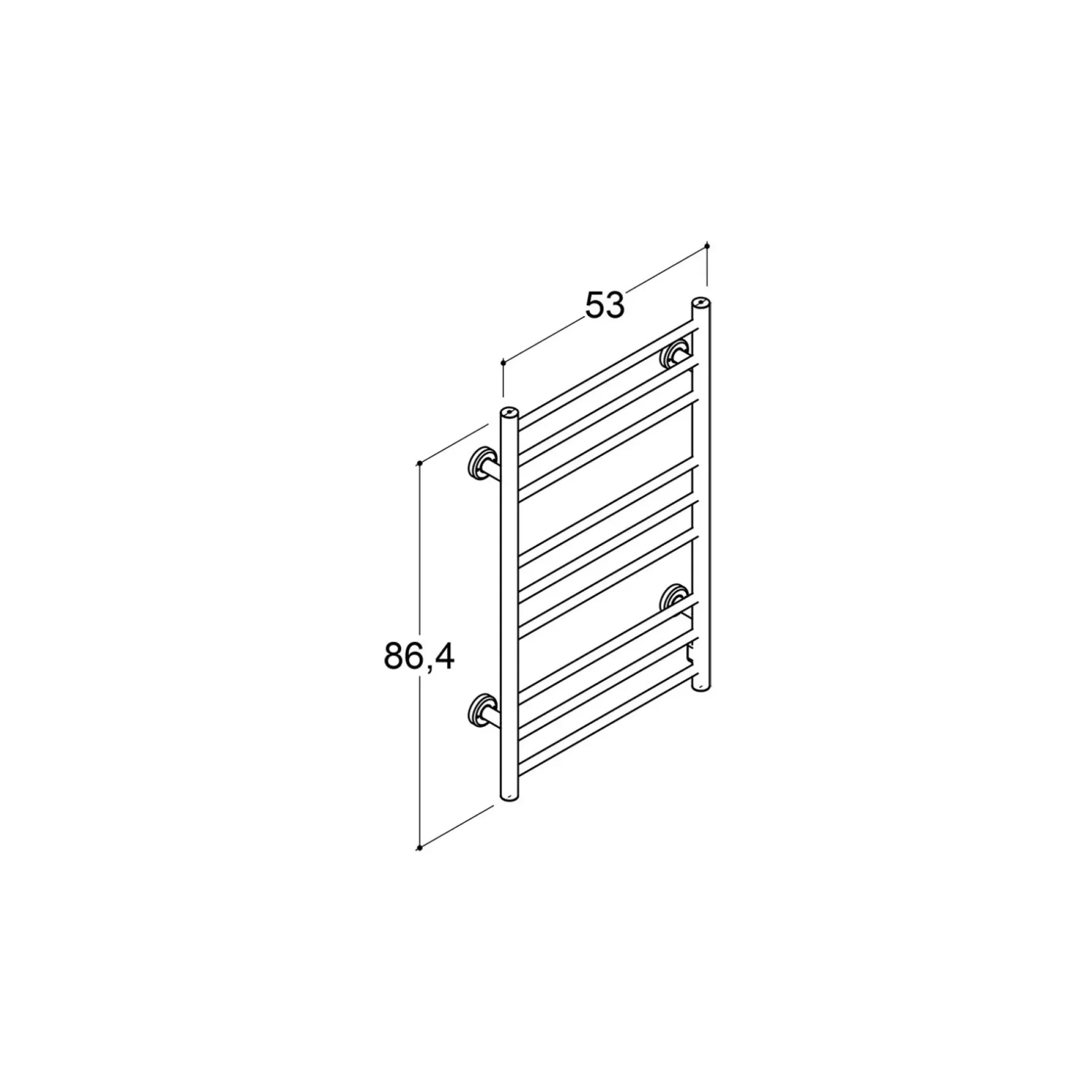 MULTO HEKLA EL-HÅNDKLÆDETØRRER RUSTFRIT STÅL 87 X 53 X 10,5 CM>Scanbad Discount