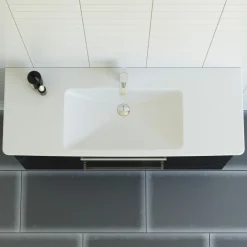 MULTO LOTTO XL BADMØBEL SORT MED METALSKUFFER 125 CM>Scanbad Outlet
