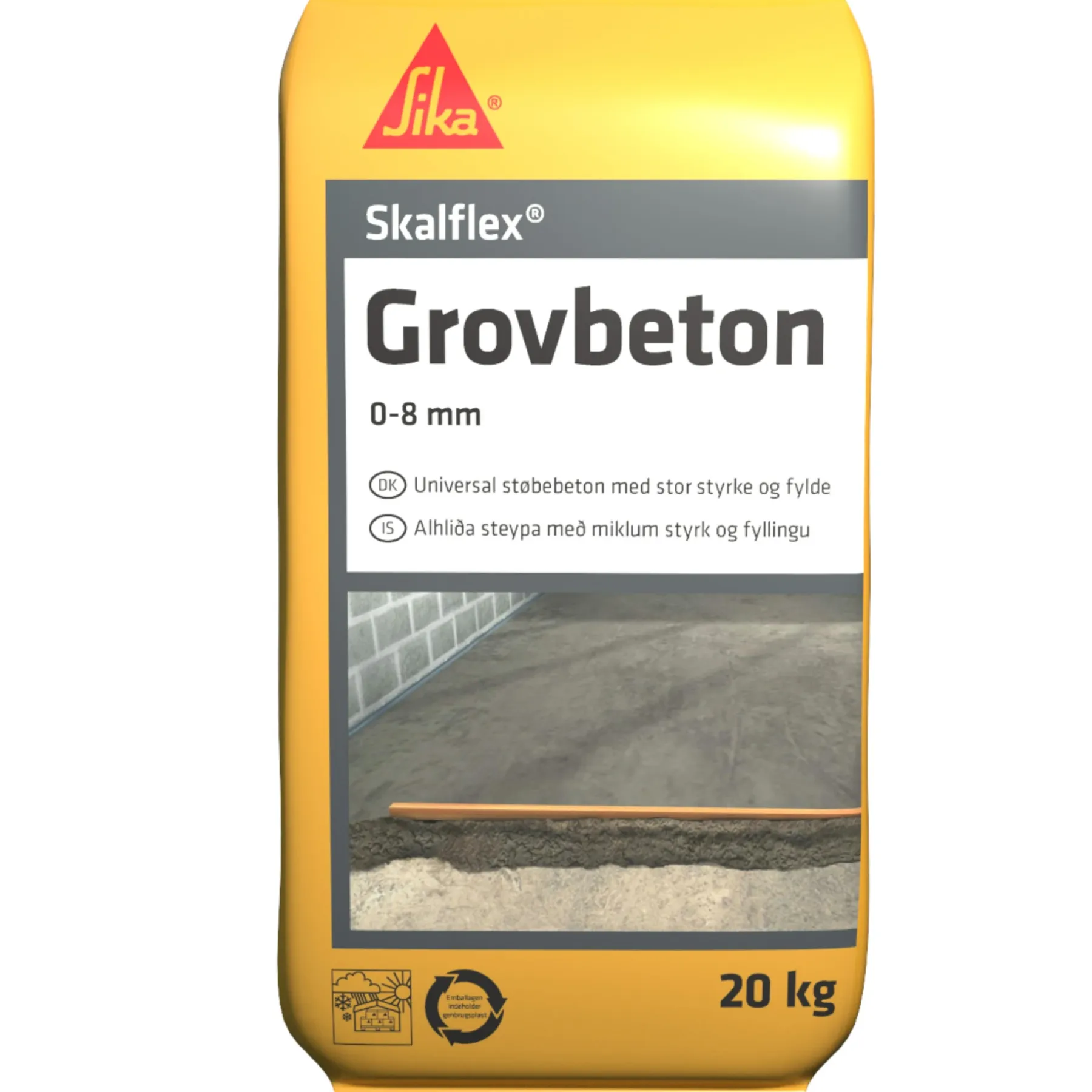 Cement & Mørtel ^ Sika SKALFLEX GROVBETON 20 KG 0-8 MM