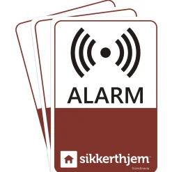 Alarm & Overvågning ^ SikkertHjem 3-PAK ALARMMÆRKATER