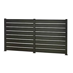 Systemhegn ^ Skagen SYSTEMHEGN PANEL SORT ALUMINIUM 0.60 X 92 X 86 CM