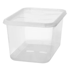 Boligindretning ^ SmartStore BASIC OPBEVARINGSKASSE M. LÅG TRANSPARENT 44 L