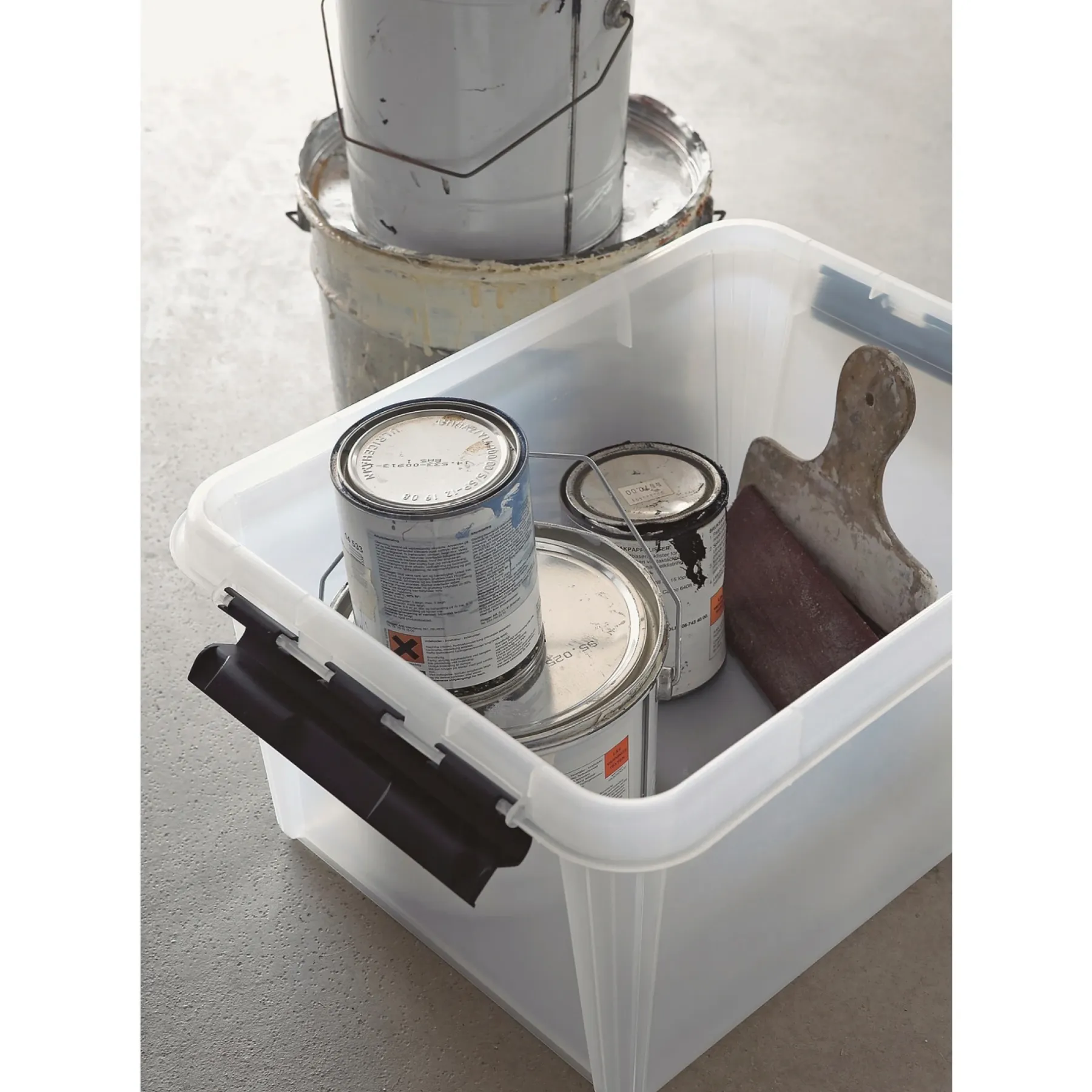Boligindretning ^ SmartStore CLASSIC 31 OPBEVARINGSKASSE M. LÅG TRANSPARENT 32 L