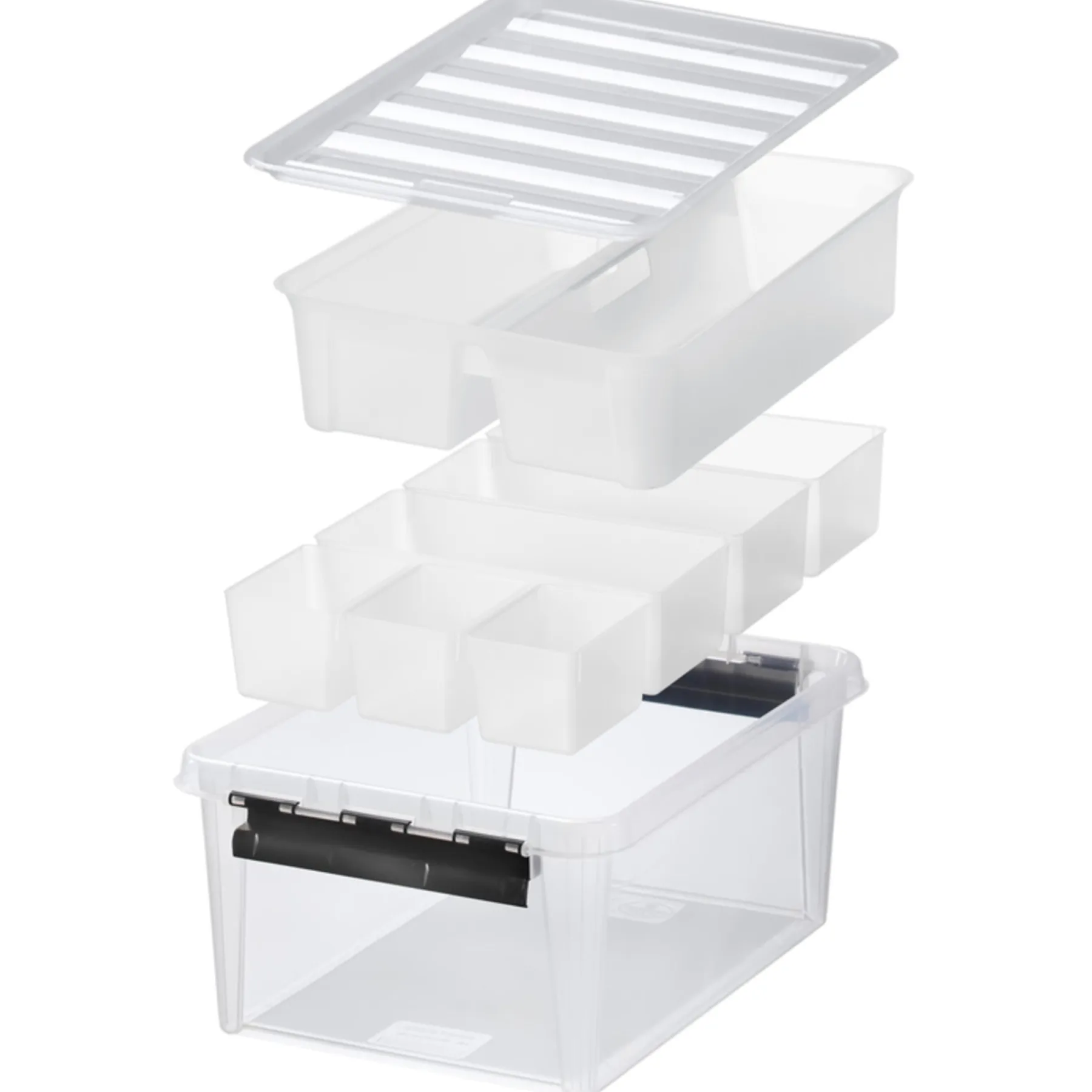 Boligindretning ^ SmartStore CLASSIC OPBEVARINGSKASSE M LÅG + INDSATS TRANSPARENT 14 L