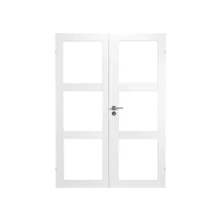 Indvendige Døre ^ Swedoor CLEVER-LINE PURITY GW3L DOBBELT GLASDØR INKL. KARMSÆT 110 MM 17X21