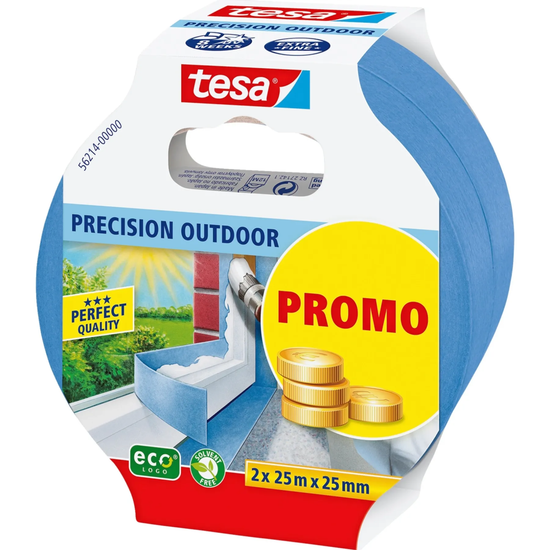 Tape ^ Tesa PRECISION 2-PAK AFDÆKNINGSTAPE 25 M X 25 MM BLÅ