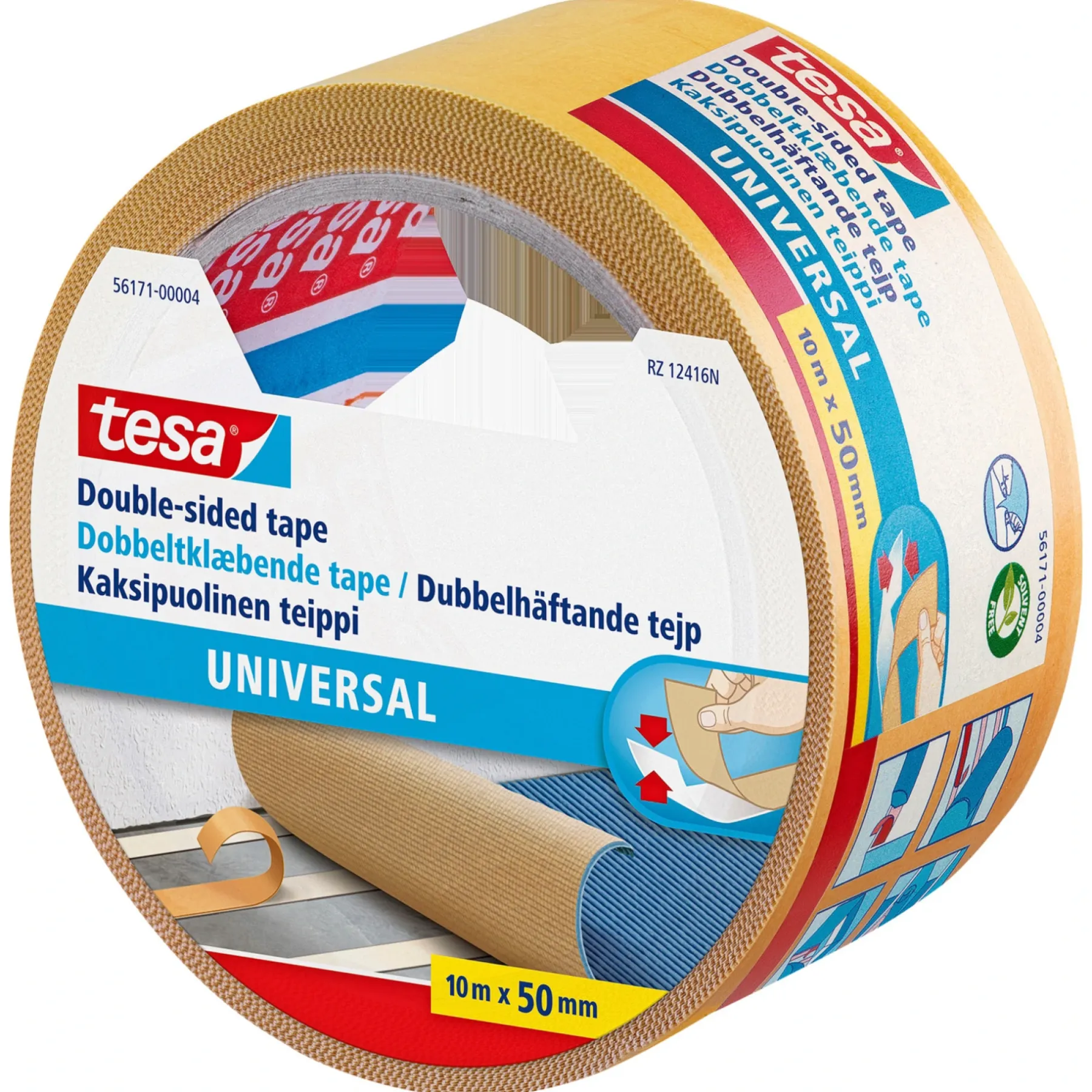 Tape ^ Tesa UNIVERSAL TÆPPETAPE 10MX50MM HVID