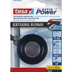 EXTREME REPAIR SILIKONETAPE 2,50 M X 19 MM SORT>Tesa Discount