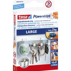 POWERSTRIPS DOBBELTKLÆBENDE STRIPS LARGE HVID>Tesa Sale