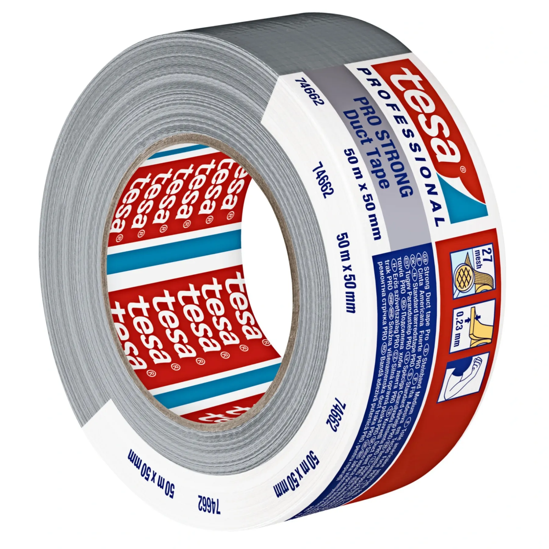 PROFESSIONAL PRO LÆRREDSTAPE 50M X 50MM SØLV>Tesa