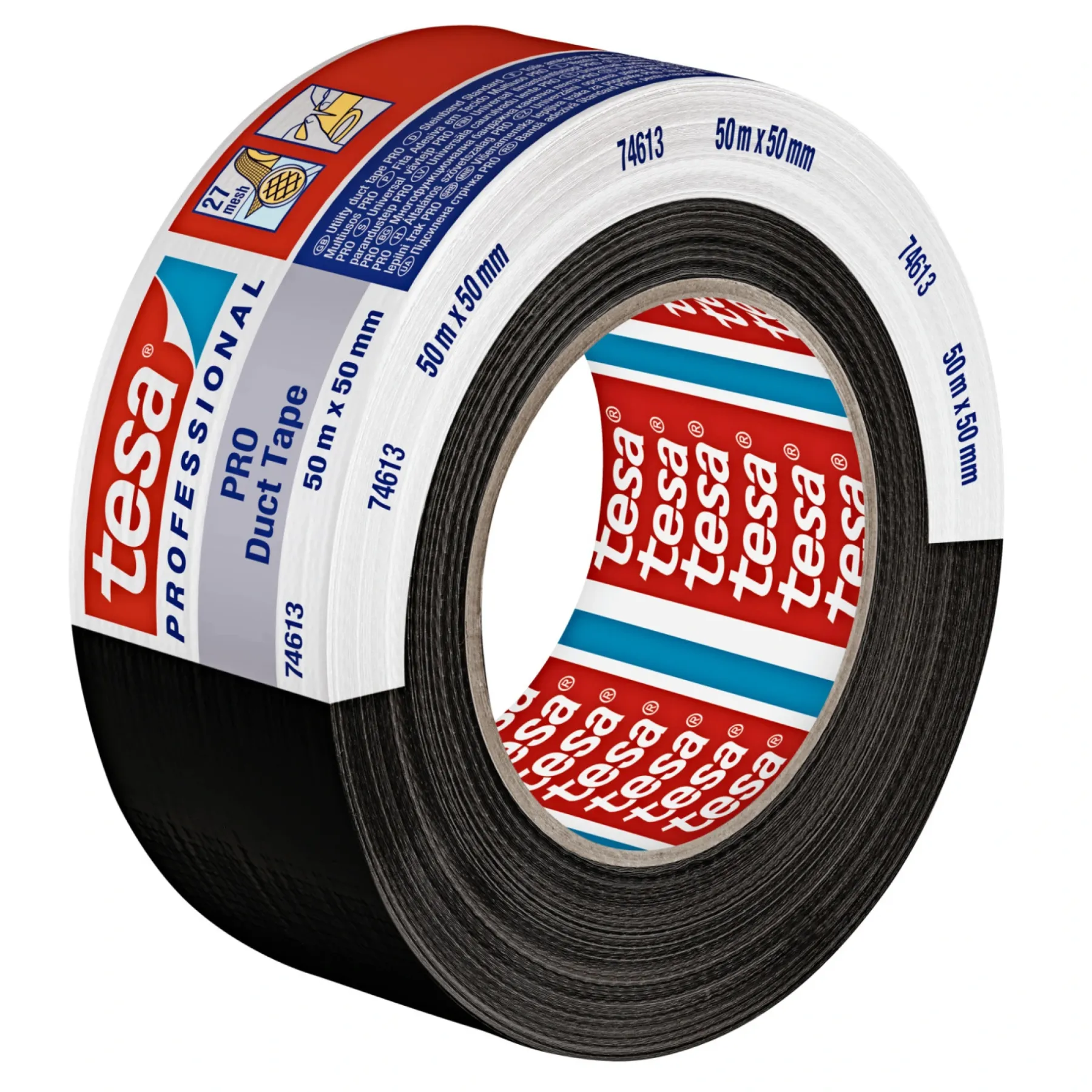 PROFESSIONAL PRO LÆRREDSTAPE 50M X 50MM SORT>Tesa Clearance