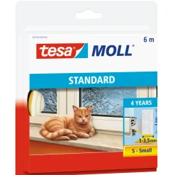 MOLL I-PROFIL TÆTNINGSLISTE 6 M X 9 MM X 4 MM HVID>Tesa Discount