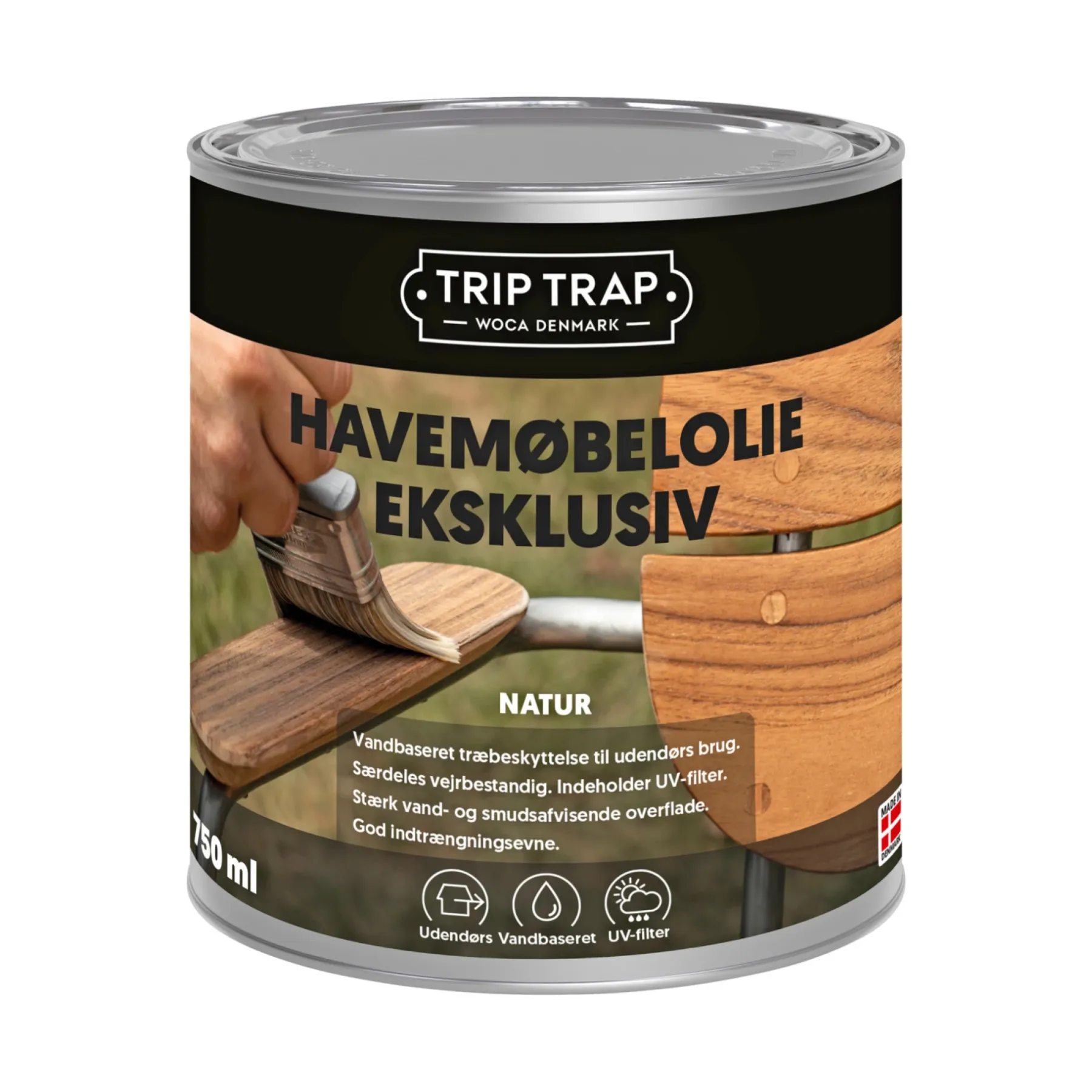 Træolie ^ Trip Trap EKSKLUSIV HAVEMØBEL OLIE 0,75 L NATUR