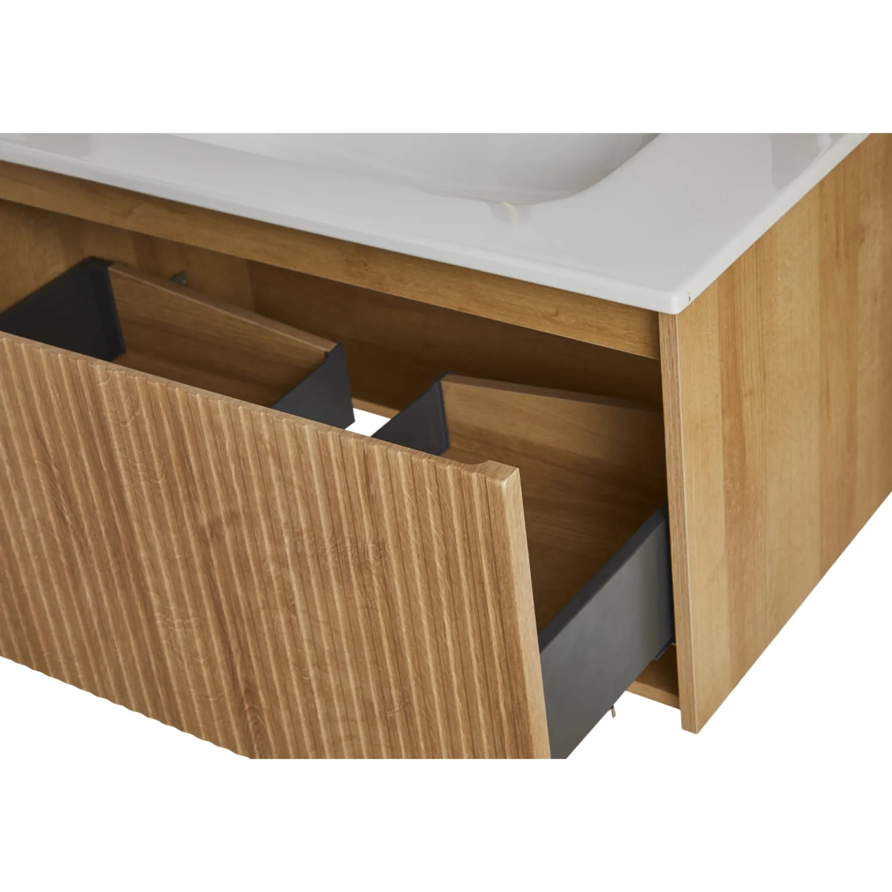 Badeværelsesmøbler ^ VASSO ROMA SOFTCLOSE BADMØBEL VARM EG 1 SKUFFE 80 CM