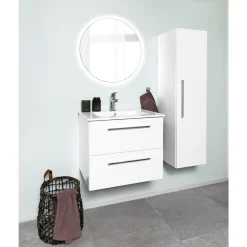 HØJSKAB HVID MAT EN ENKELT LÅGE MED 2 HYLDER I SPONPLADER OG MDF 32,5 CM>VASSO Discount
