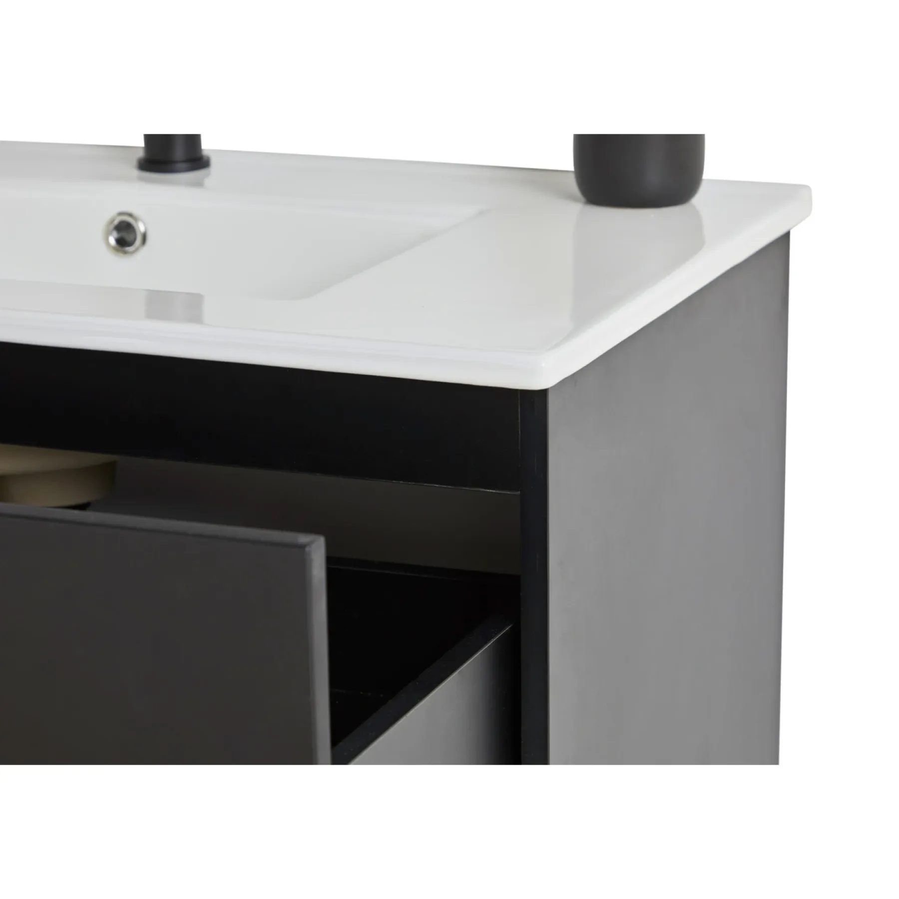 MILANO SOFTCLOSE BADMØBEL SORT 2 SKUFFER 80 CM>VASSO Online