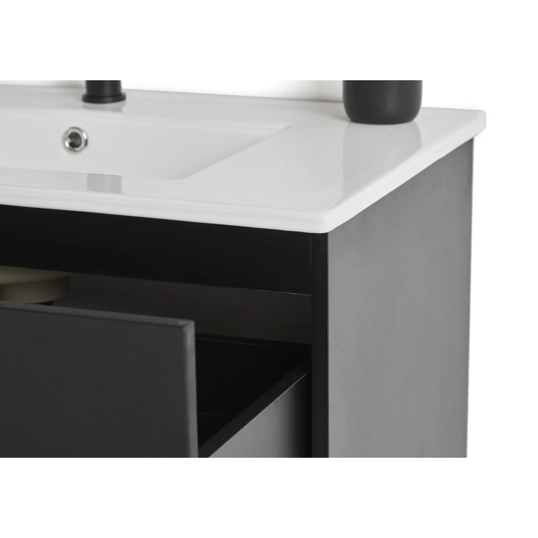 MILANO SOFTCLOSE BADMØBEL SORT 2 SKUFFER 60 CM>VASSO Online