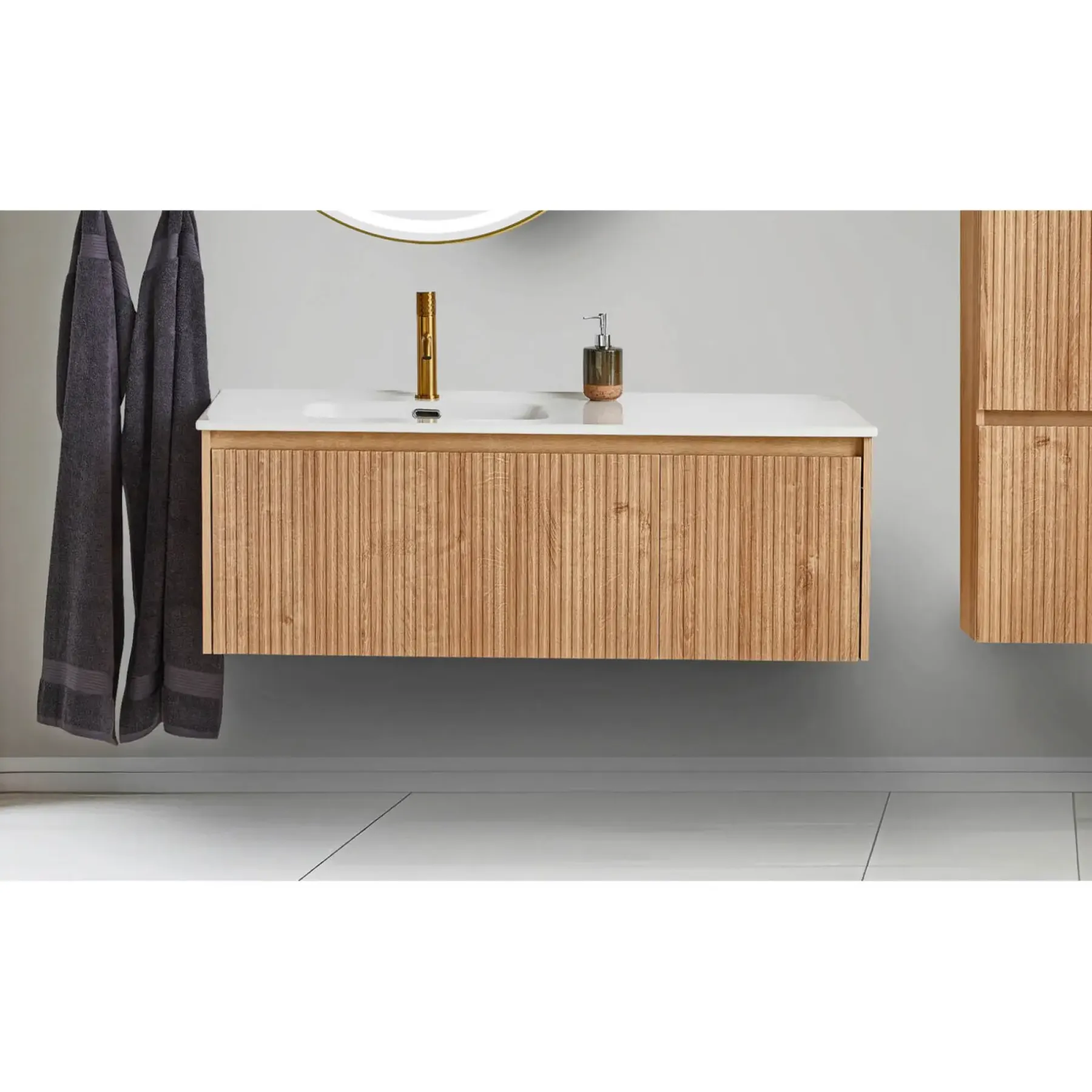 Badeværelsesmøbler ^ VASSO ROMA SOFTCLOSE BADMØBEL VARM EG 2 SKUFFER 120 CM