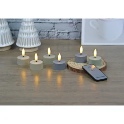 Boligindretning ^ Veli Line 6 STK. FLERFARVET GENOPLADELIGE LED FYRFADSLYS