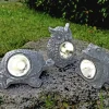 Solcellelamper ^ Veli Line ASSORTERET STENFIGUR SOLCELLE LAMPE GRÅ 10 CM