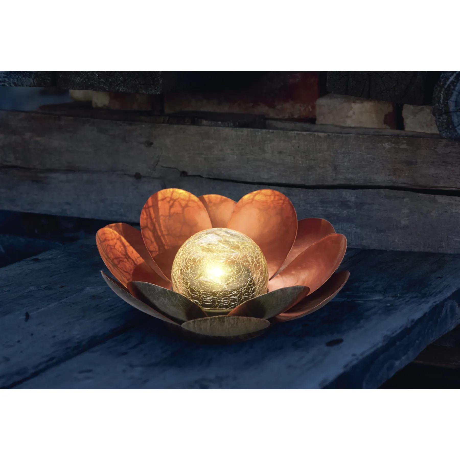 Solcellelamper ^ Veli Line LOTUS SOLCELLE LAMPE METAL 10 CM