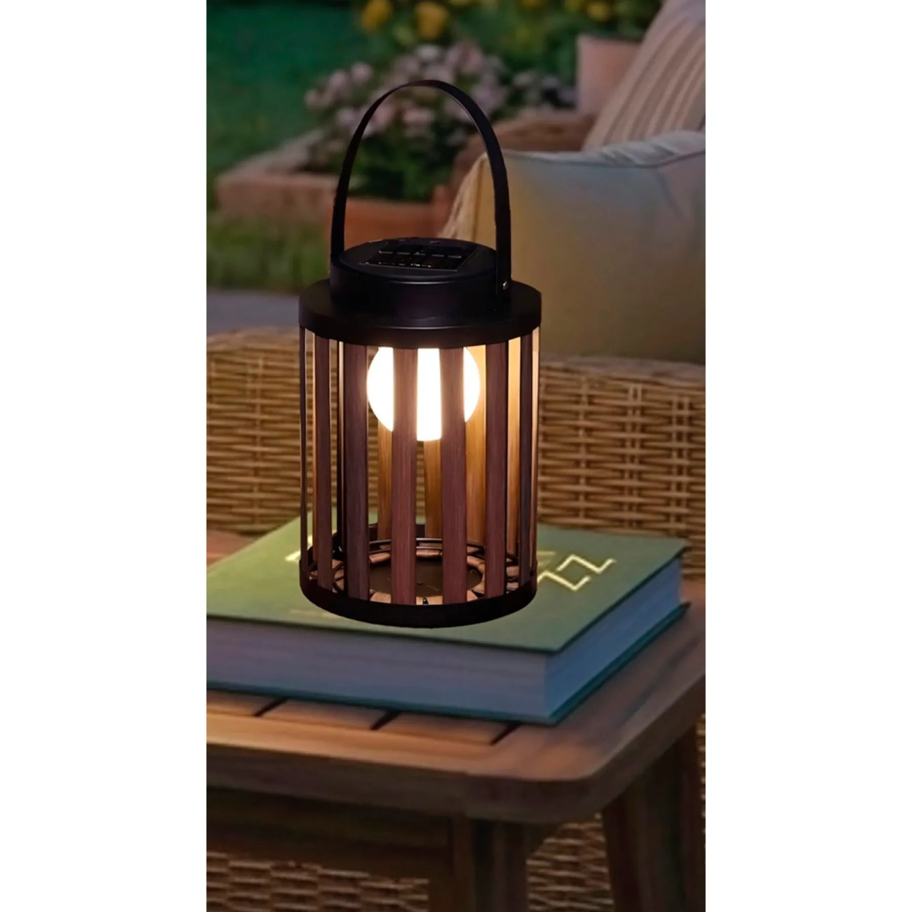 Solcellelamper ^ Veli Line MARBELLA SOLCELLE LANTERNE BRUN/SORT 24 CM