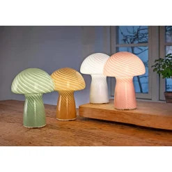 Spotlights ^ Veli Line STRIPE MUSHROOM GENOPLADELIG BORDLAMPE ROSA