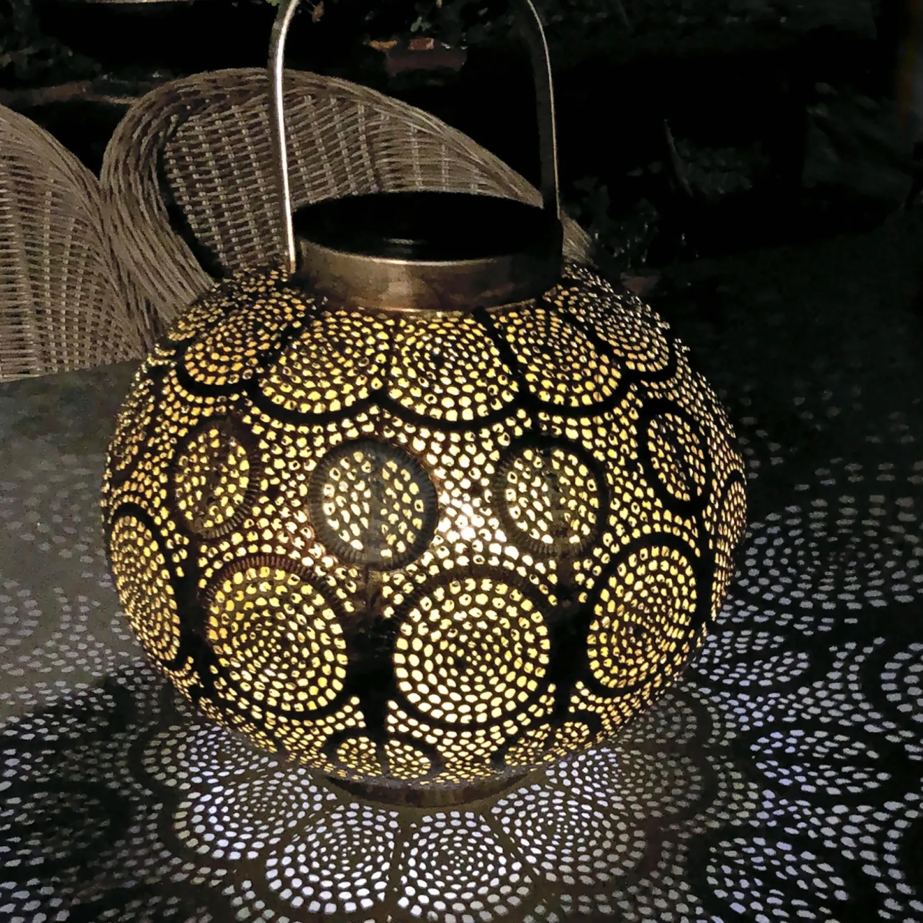 MARRAKECH SOLCELLE LANTERNE KOBBERFARVET 23 CM>Veli Line Online