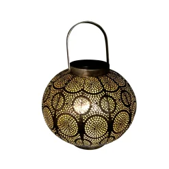 MARRAKECH SOLCELLE LANTERNE KOBBERFARVET 23 CM>Veli Line Online