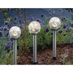 3-PAK BEDLAMPE SOLCELLE LAMPE STÅL 36 CM>Veli Line Best