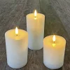 3-PAK HVIDE Ø7,5X10+12,5+15 CM GENOPLADELIGE LED BLOKLYS>Veli Line Best