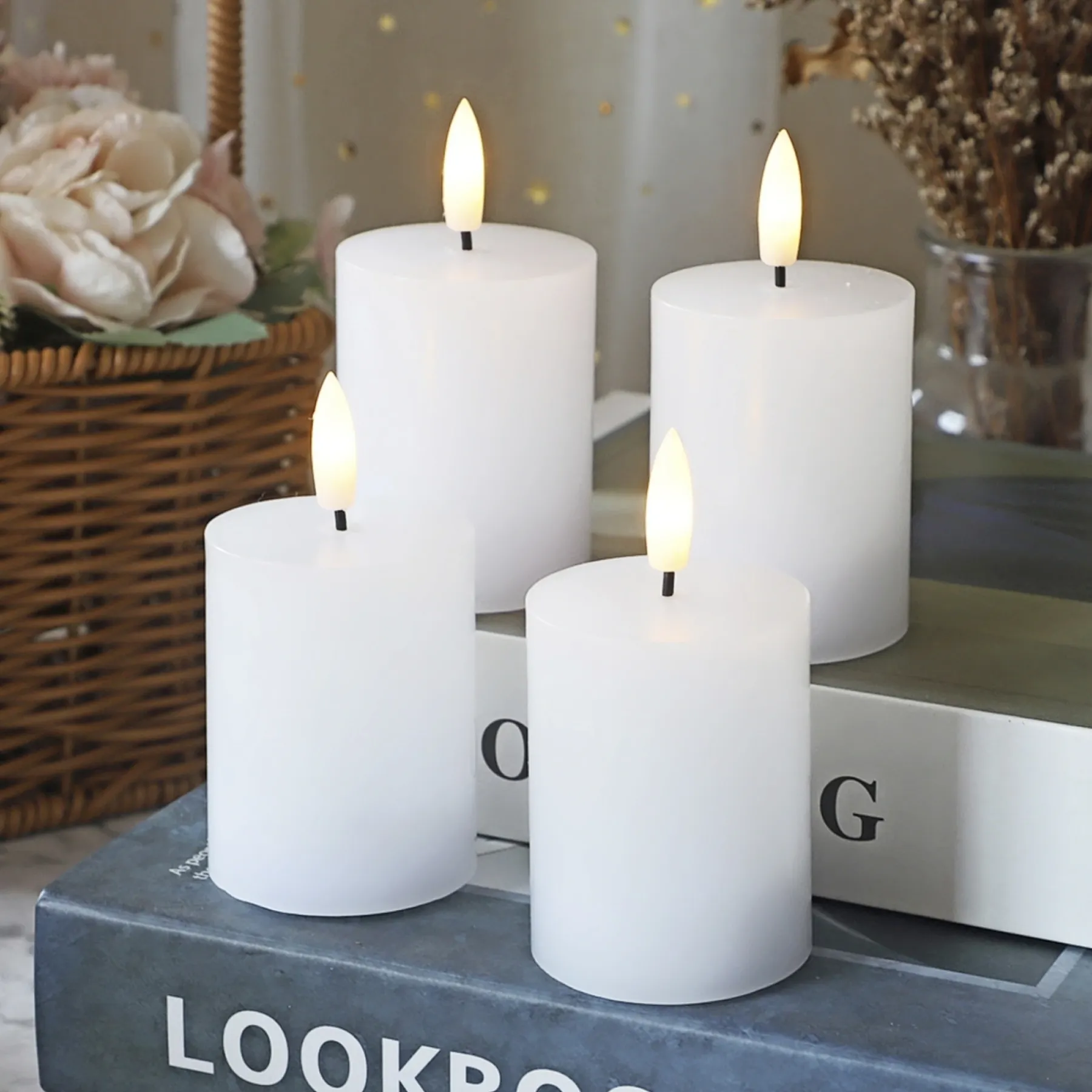 4-PAK HVIDE Ø6,5X10 CM LED BLOKLYS>Veli Line Best