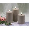 3-PAK TAUPEFARVEDE Ø 7,5X10+12,5+15 CM LED BLOKLYS>Veli Line Outlet