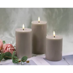 3-PAK TAUPEFARVEDE Ø 7,5X10+12,5+15 CM LED BLOKLYS>Veli Line Outlet