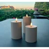 3-PAK TAUPEGRÅ Ø7X10+12,5+15 CM LED BLOKLYS>Veli Line
