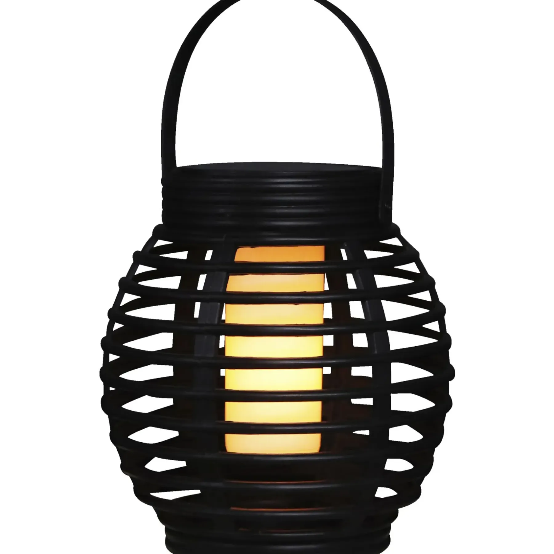 RATTAN FLAME SOLCELLE LANTERNE BRUN 16 CM>Veli Line New