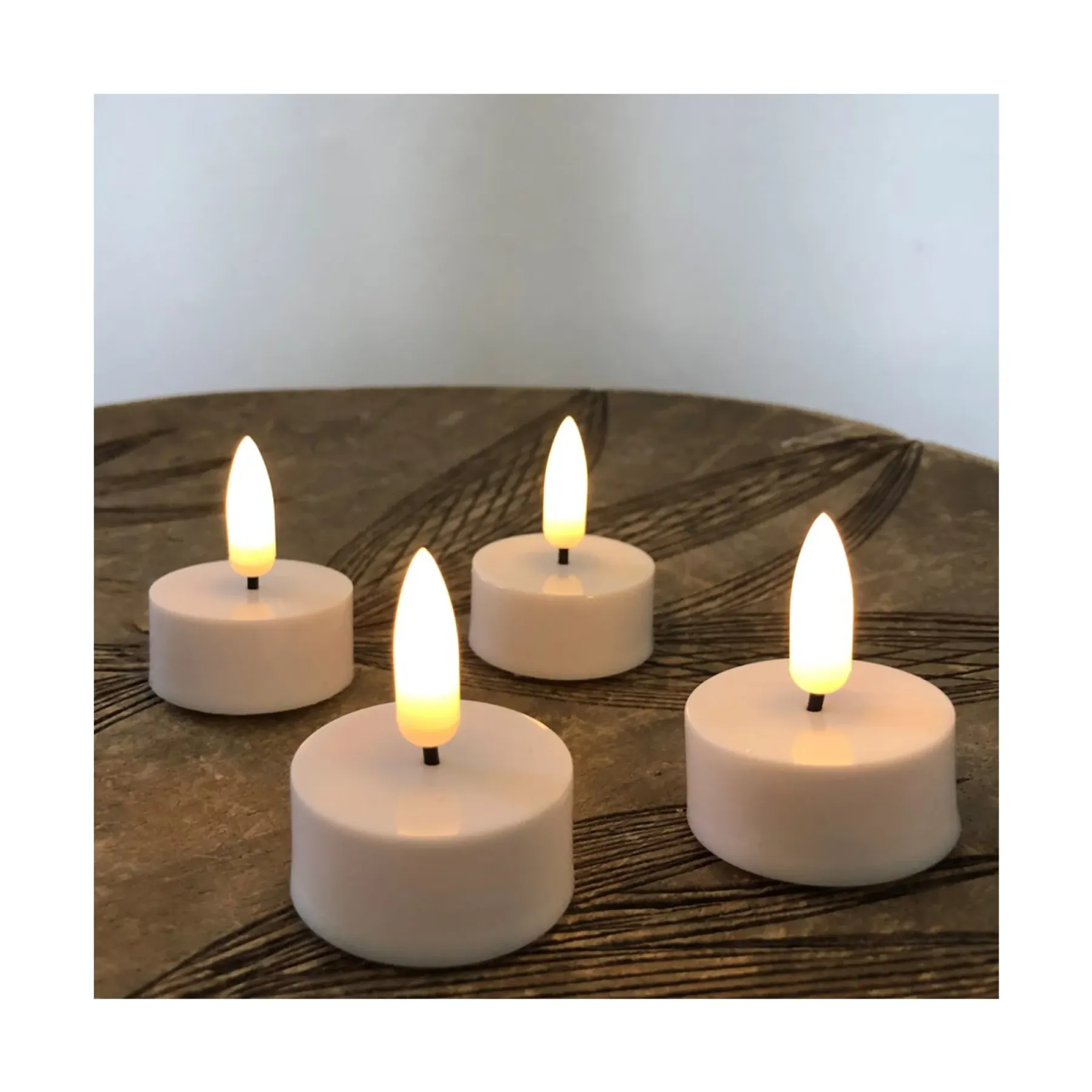 4 STK HVIDE MED TIMER LED FYRFADSLYS>Veli Line Clearance