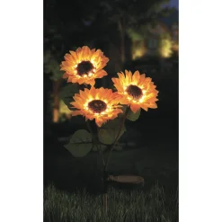 SUNFLOWER SOLCELLE LAMPE GUL/GRØN 70 CM>Veli Line Online