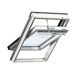 Ovenlysvinduer ^ Velux INTEGRA SOLCELLE VIPPEVINDUE HVIDMALET TRÆ 78 X 140 CM GGL MK08 206830