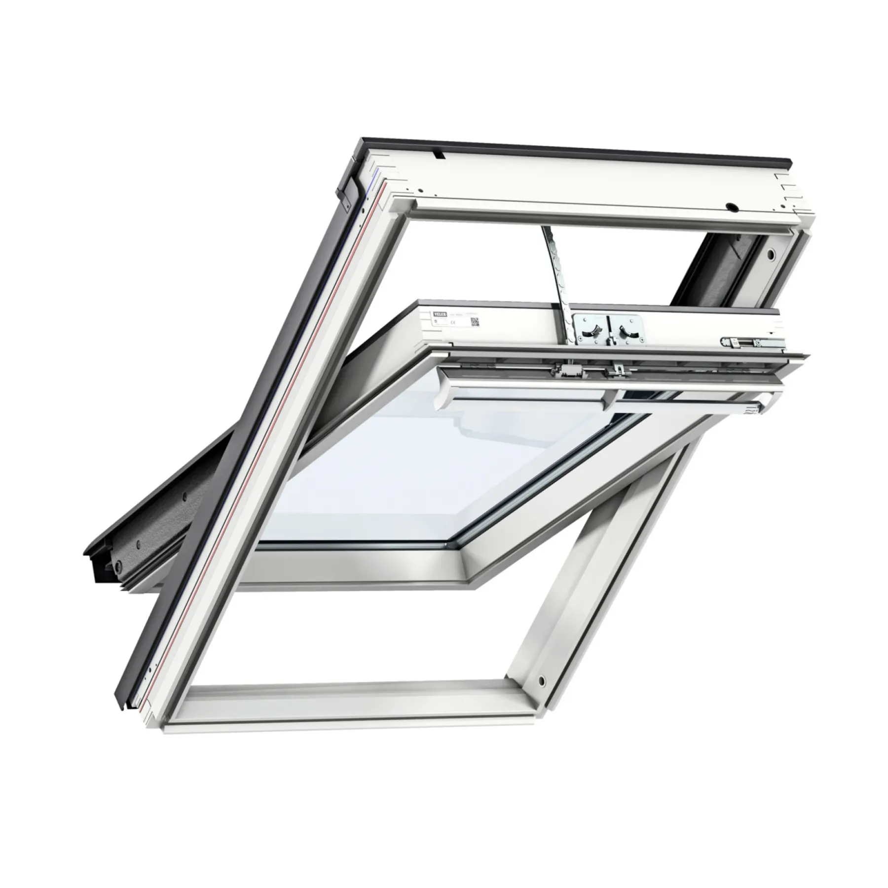 Ovenlysvinduer ^ Velux INTEGRA SOLCELLE VIPPEVINDUE HVIDMALET TRÆ 78 X 140 CM GGL MK08 206830