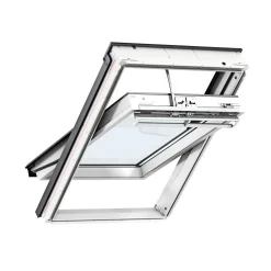 Ovenlysvinduer ^ Velux INTEGRA SOLCELLE VIPPEVINDUE HVID POLYURETAN 55 X 78 CM GGU CK02 006830