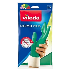 Rengøringsartikler ^ Vileda DERMO PLUS GUMMIHANDSKE L