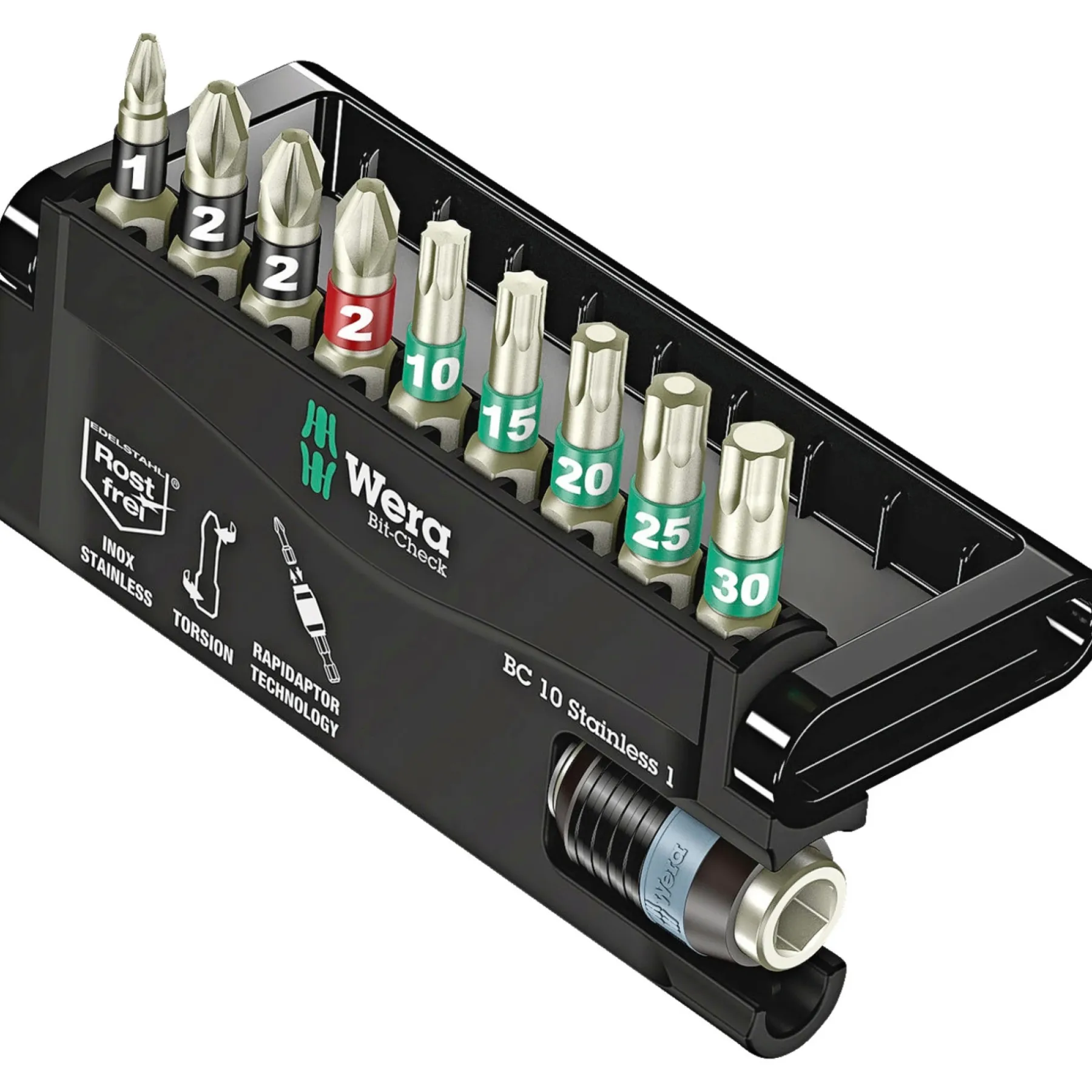BIT CHECK STAINLESS BITSSÆT 10 DELE>Wera Online