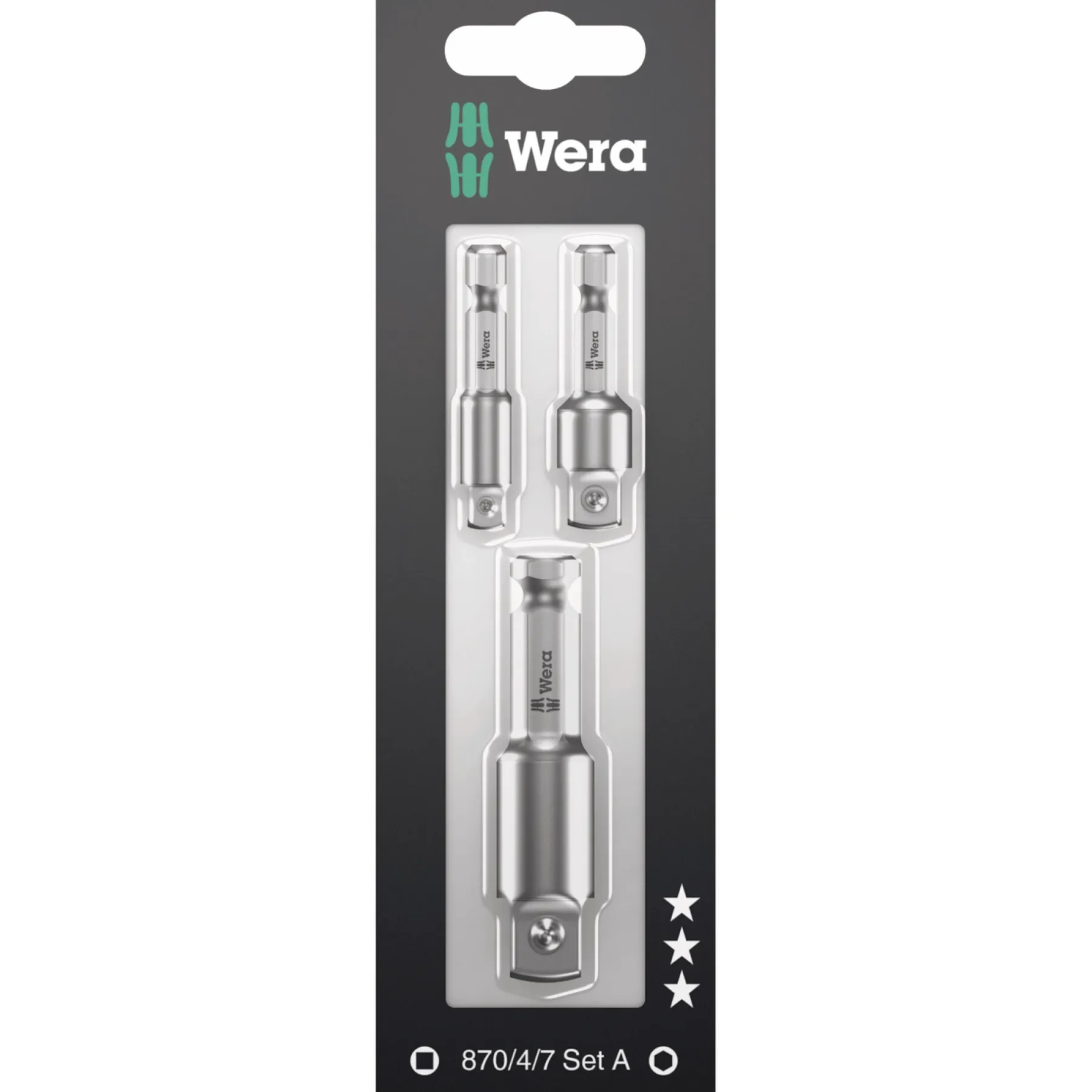 TOPNØGLEINDSATS 1/2"X75 MM 3 STK>Wera