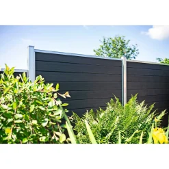 Komposithegn ^ Wimex LIVØ PRIME V-PROFIL HEGNSFAG MAT SORT 189.50 X 180 CM
