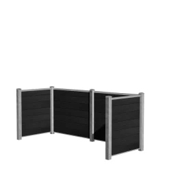 GLYNGØRE SUPERB 3 SPANDE RENOVATIONSSKJUL SORT KOMPOSIT/GALVANISERET STÅL>Wimex Online