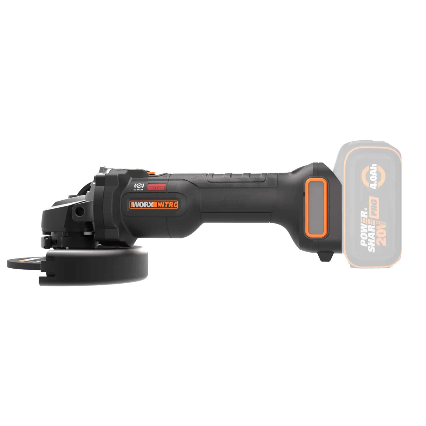 Vinkelslibere ^ Worx WX814.9 VINKELSLIBER AKKU 20V UDEN BATTERI OG LADER