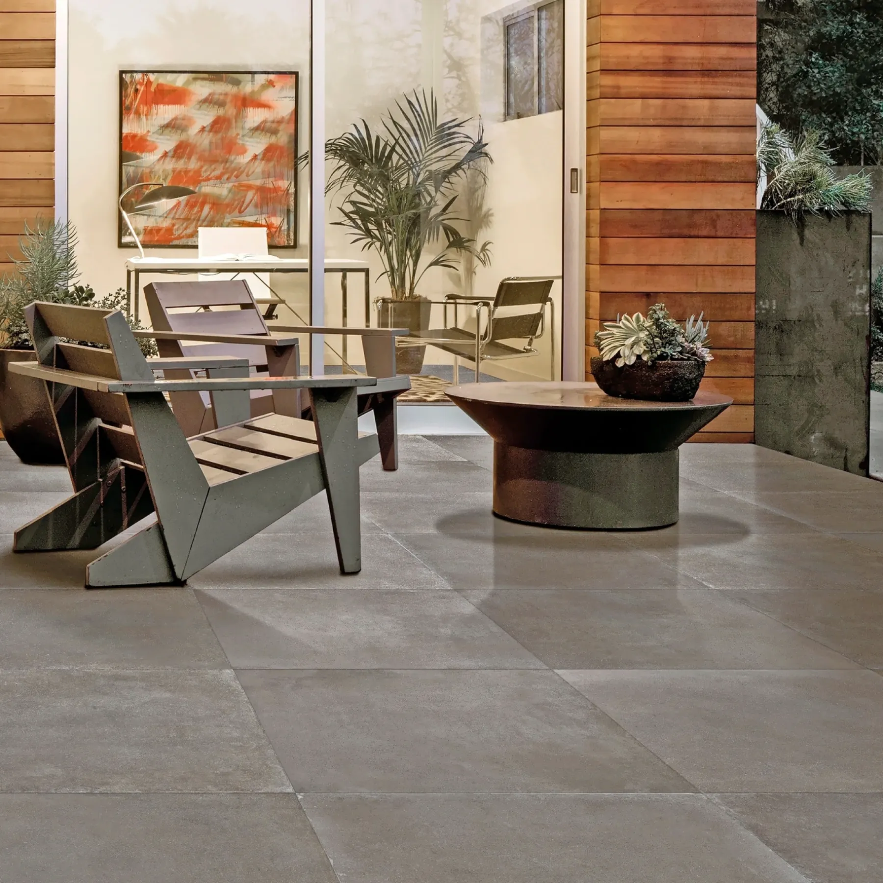 Havefliser ^ XL-BYG CONTEMPORARY BROWN UDENDØRS KERAMISK FLISE 60X60 BRUN